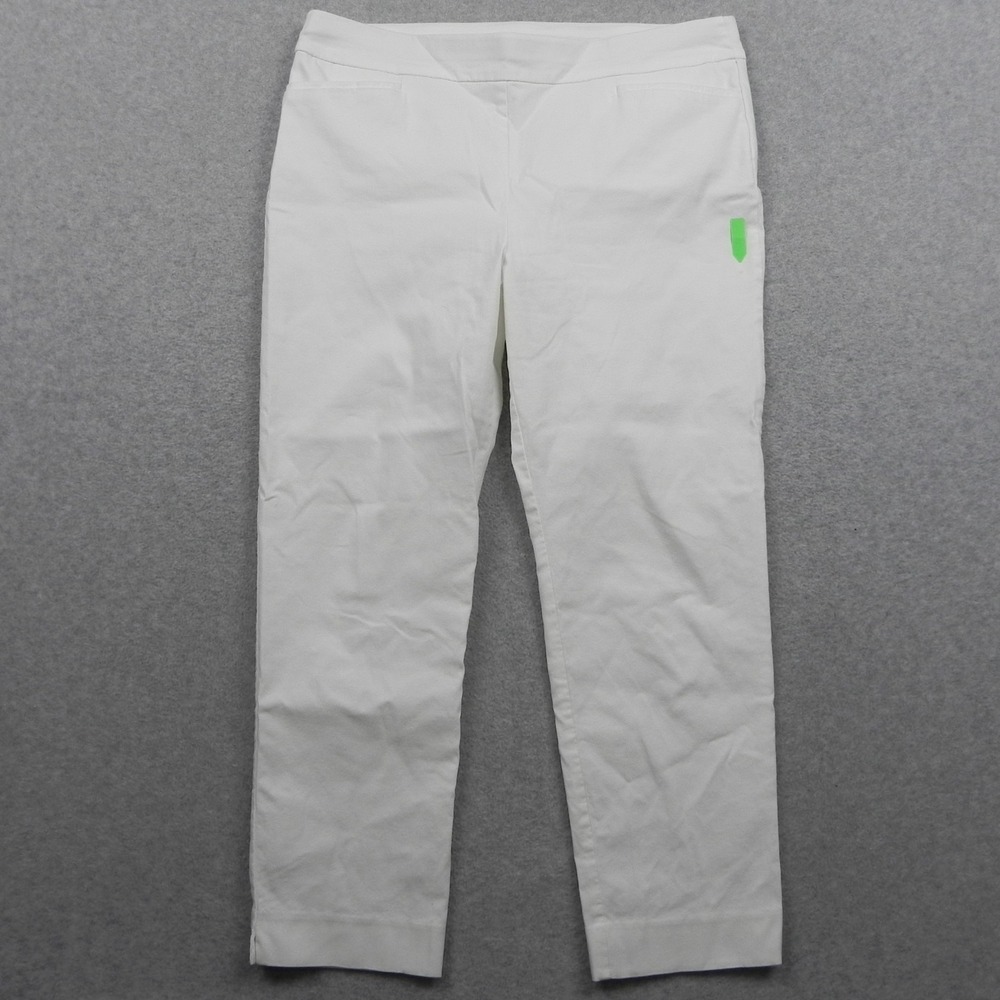 Chico's Pants Womens 2P US 12P Pull-On Cropped Stretch Flex Flat Front White